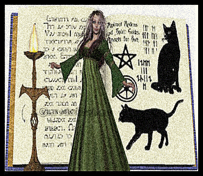 Gif animé gothique femme chat
